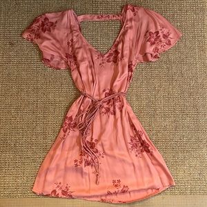 Billabong Floral Print Orange/Peach Dress Small